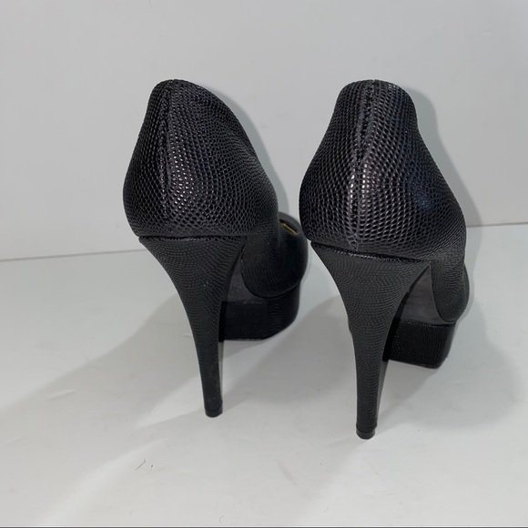 Halston Heritage Black Textured Cindy Platform Pump heels shoes size 10 - Picture 2 of 8